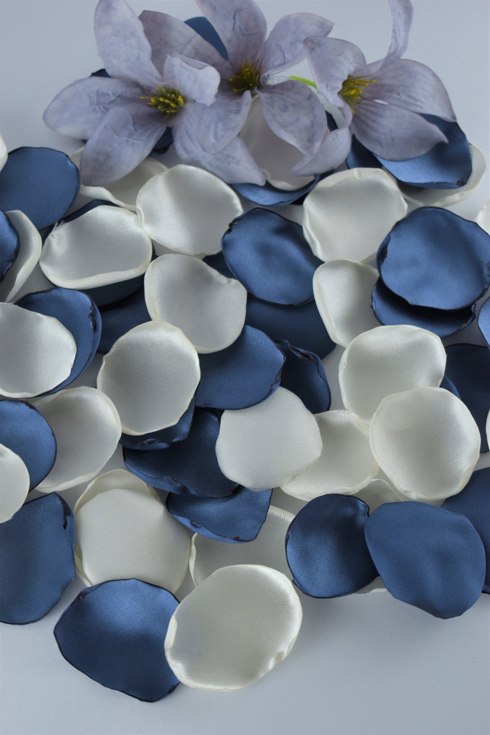 Steel Blue Rose Petals Ivory Flower Petals Steel Blue Wedding Etsy