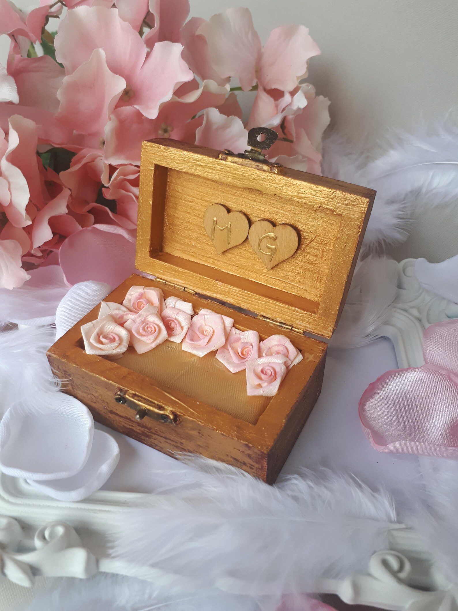 Beauty and the Beast Inspired Ring Bearer Box Red and Gold Etsy