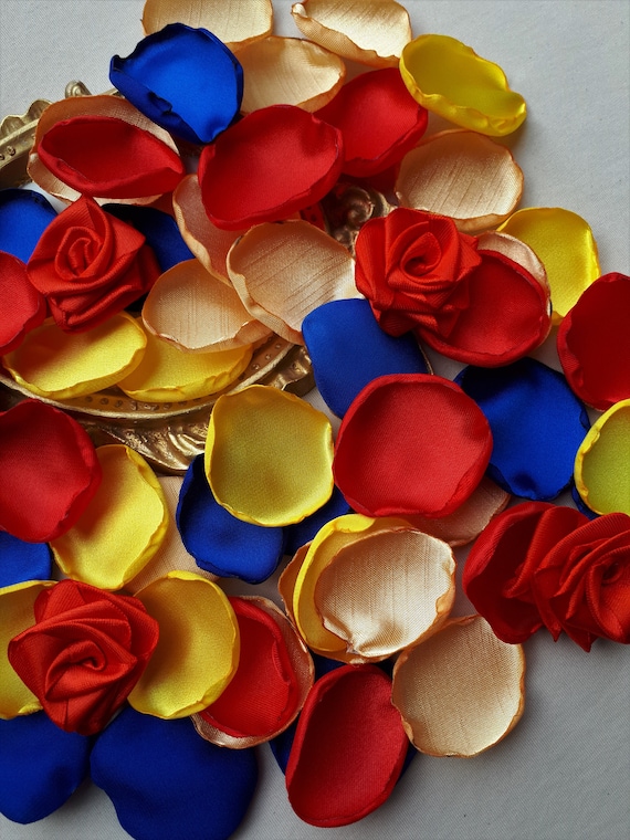 Gold Beauty And The Beast Disney Yellow Red Rose Petals Disney Wedding Decor Disney Birthday Party Disney Party Table Decorations Blue