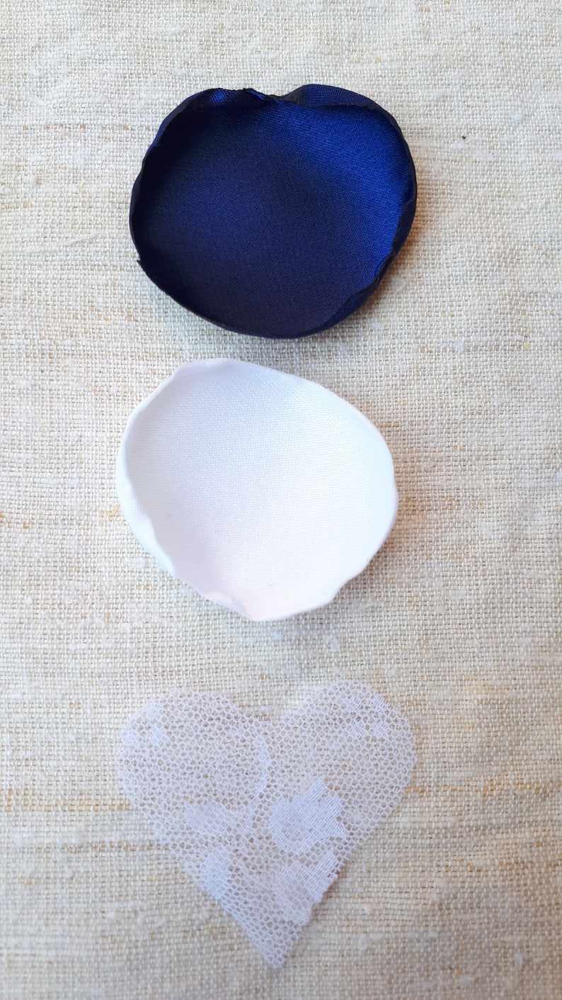 Navy Blue White Satin Rose Petals & Lace Lace Hearts Etsy
