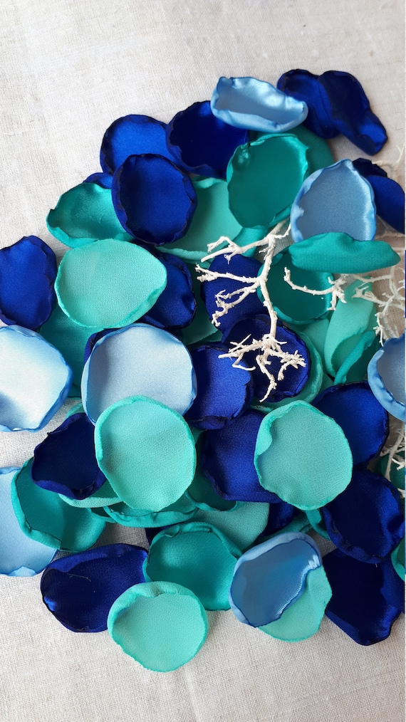 Mermaid Turquoise Navy Blue Sky Blue Flower Petals Handmeid Etsy