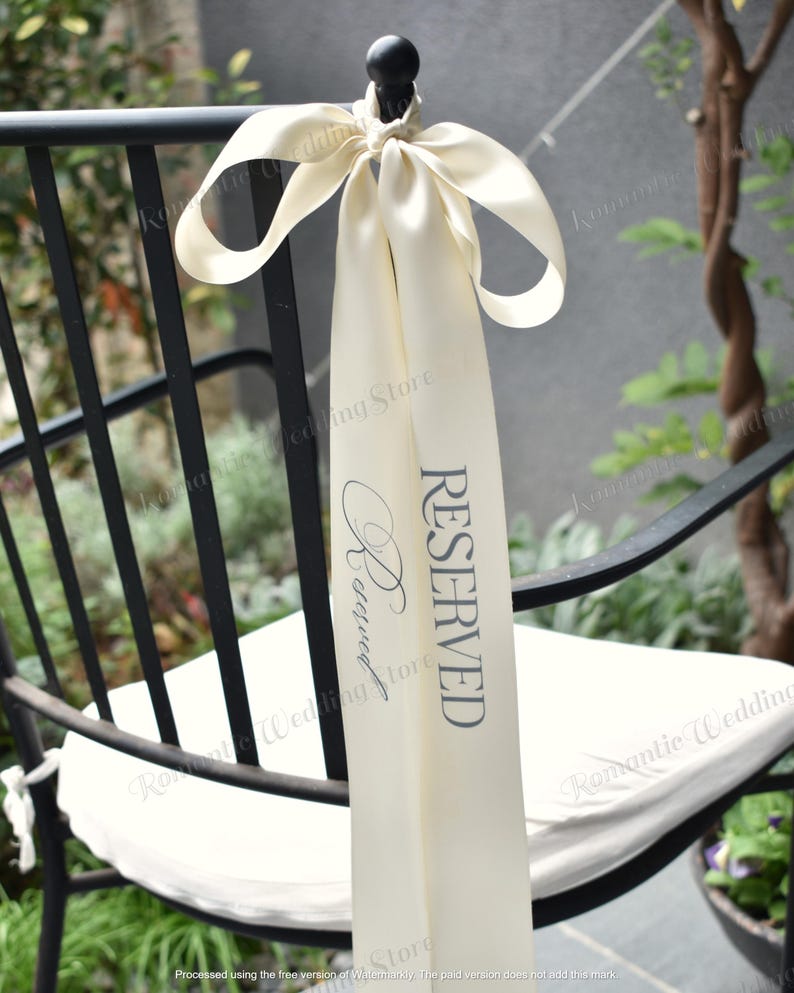 Personalized Wedding Chair Seating Ribbon, Personalized Satin Ribbon ...