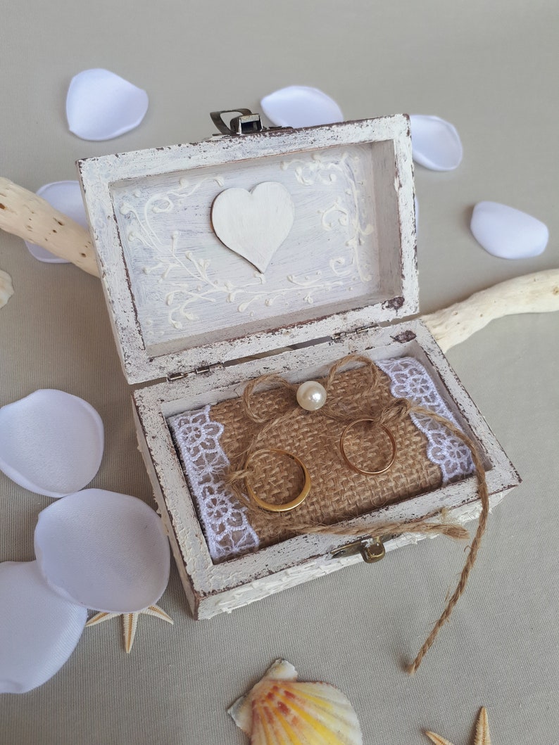 Personalized Wedding Ring Box Elegant Ring Holder Romantic Ring Bearer ...