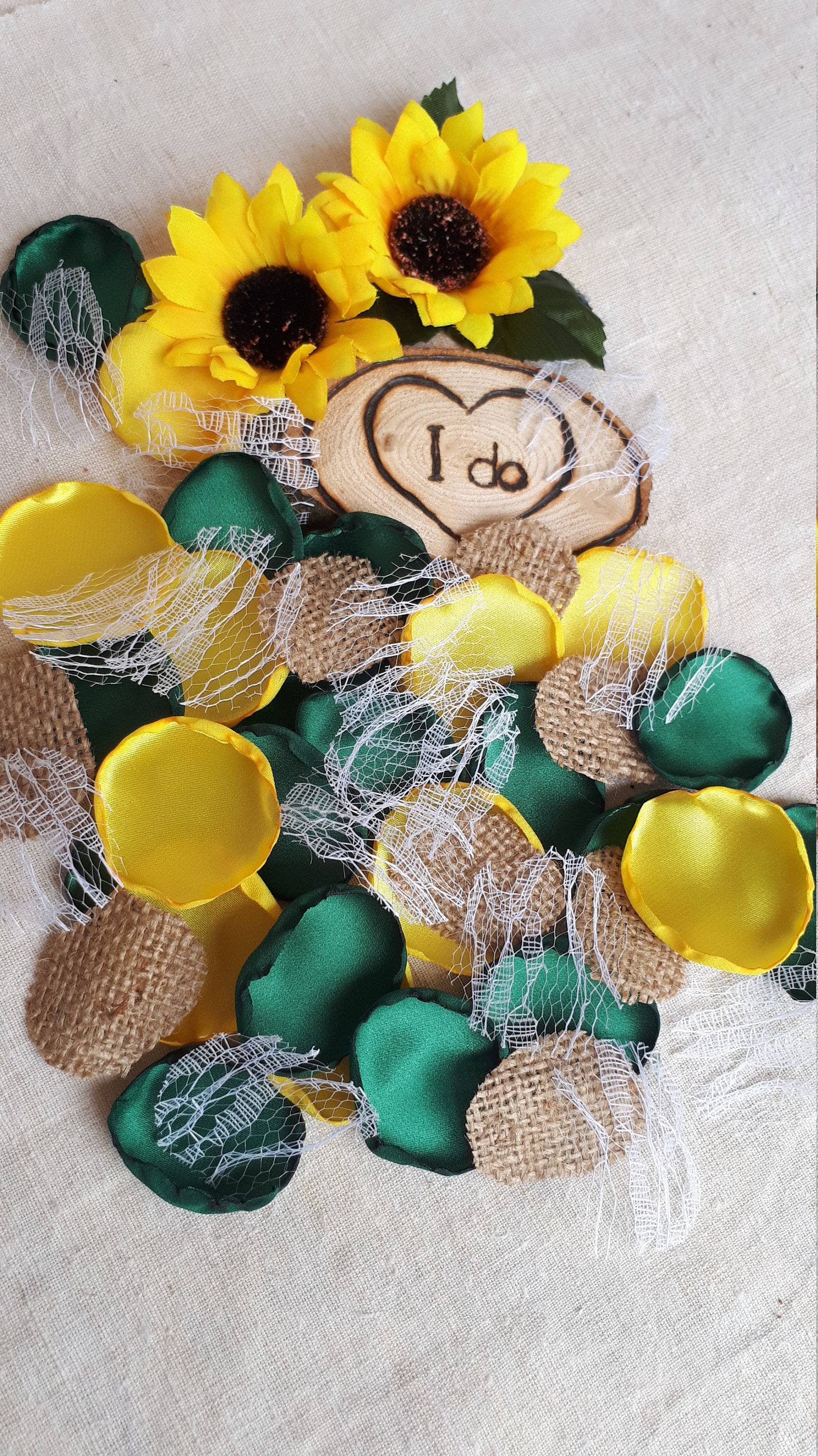 sunflower yellow burlap