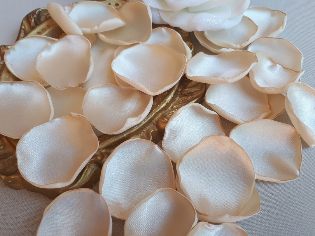 Ivory Rustic Handmade Satin Rose Petals Flower Girl Basket Ivory Aisle ...