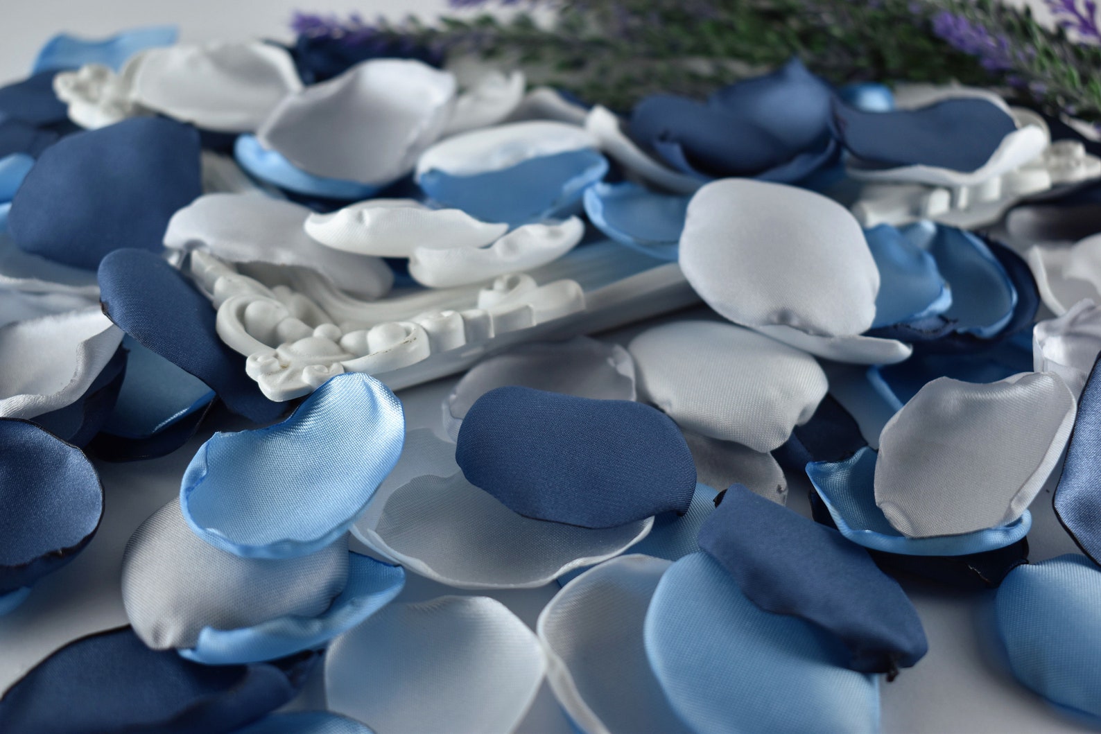 Steel Blue Rose Petals Sky Blue Silver White Rose Petals Etsy