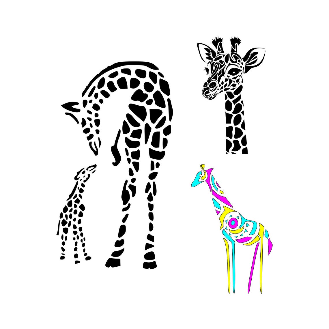 Giraffe SVG Mom and baby giraffe svg Giraffe Print SVG Giraffe | Etsy