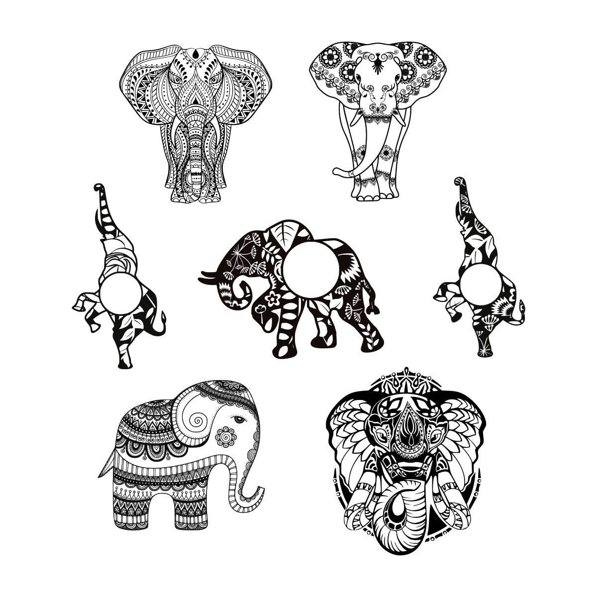 Download Ethnic Elephant SVG Mandala Elephant SVG Elephant SVG Monogram | Etsy