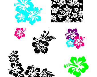 Hibiscus svg Hibiscus pattern svg Hibiscus print svg Cutting Vector Clip Art for Cricut Cameo Silhouette