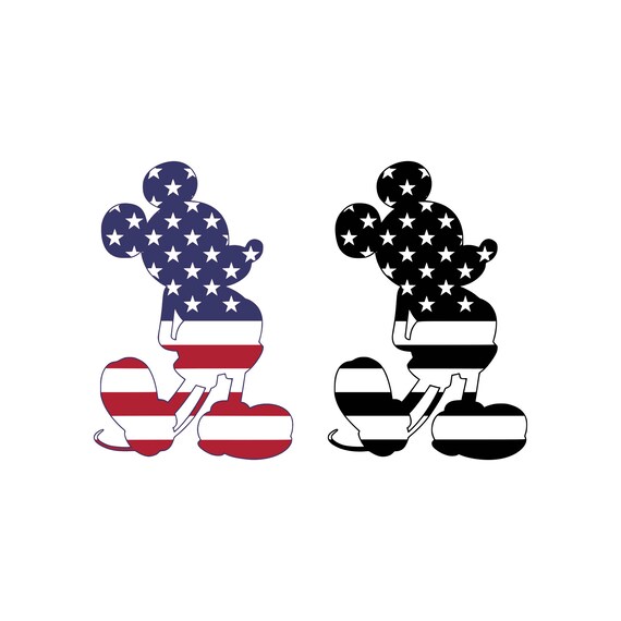 Mickey Mouse Svg American Flag Svg Mickey Mouse Head Svg Etsy