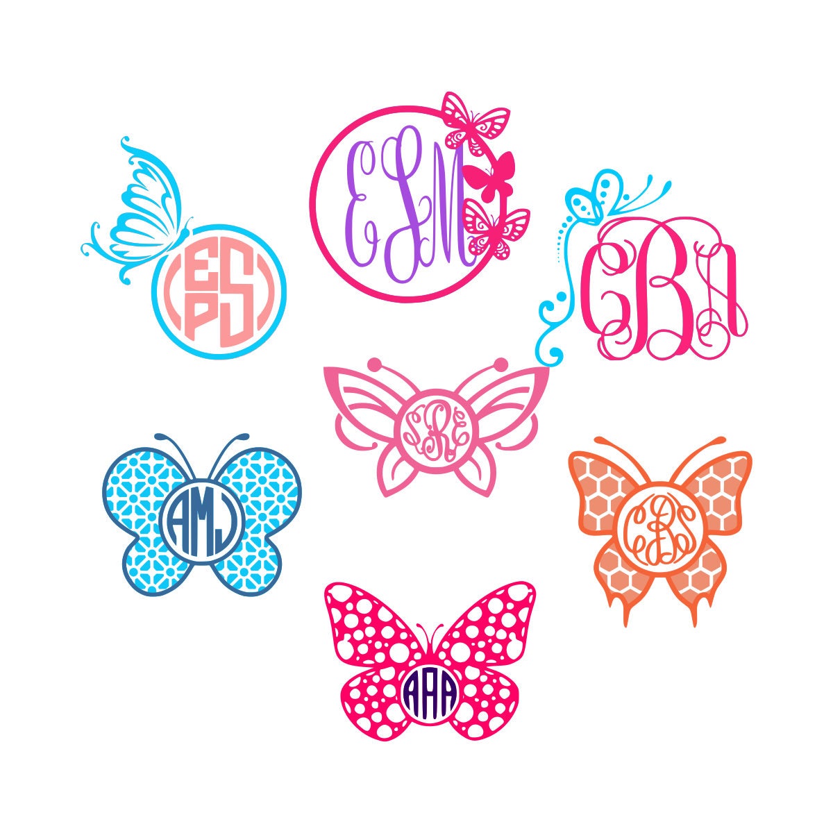 Download Butterfly Monogram svg Butterfly Frame svg Cut Files ...