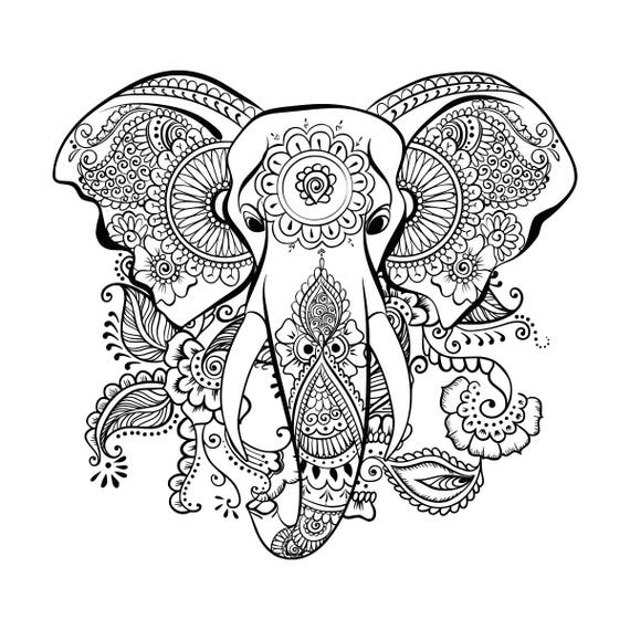 Download Ethnique éléphant SVG Mandala éléphant SVG éléphant tête ...