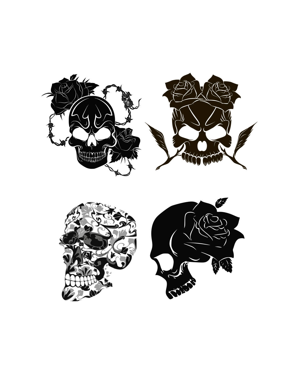 Download Skull svg Sugar skull svg Floral skull svg Rose svg Digital | Etsy