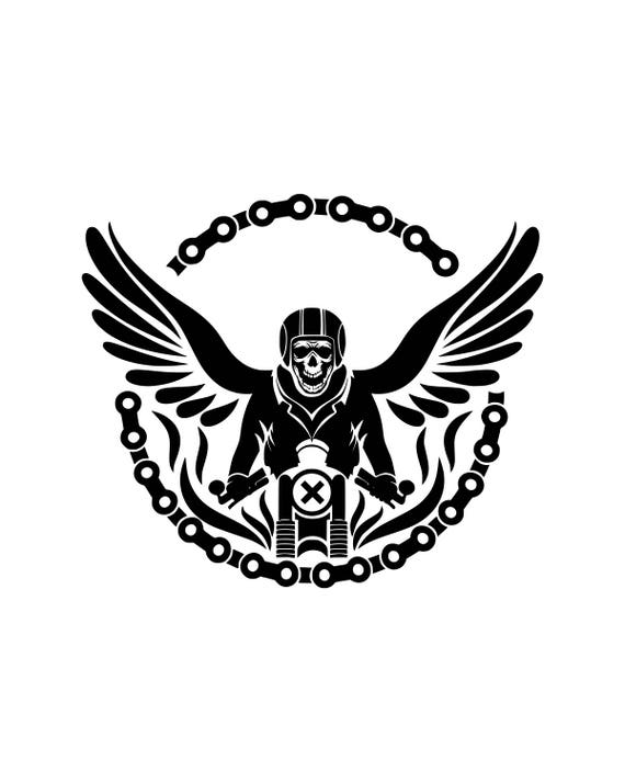 Download Motorcycle svg Skull monogram svg Motorcycle monogram svg | Etsy