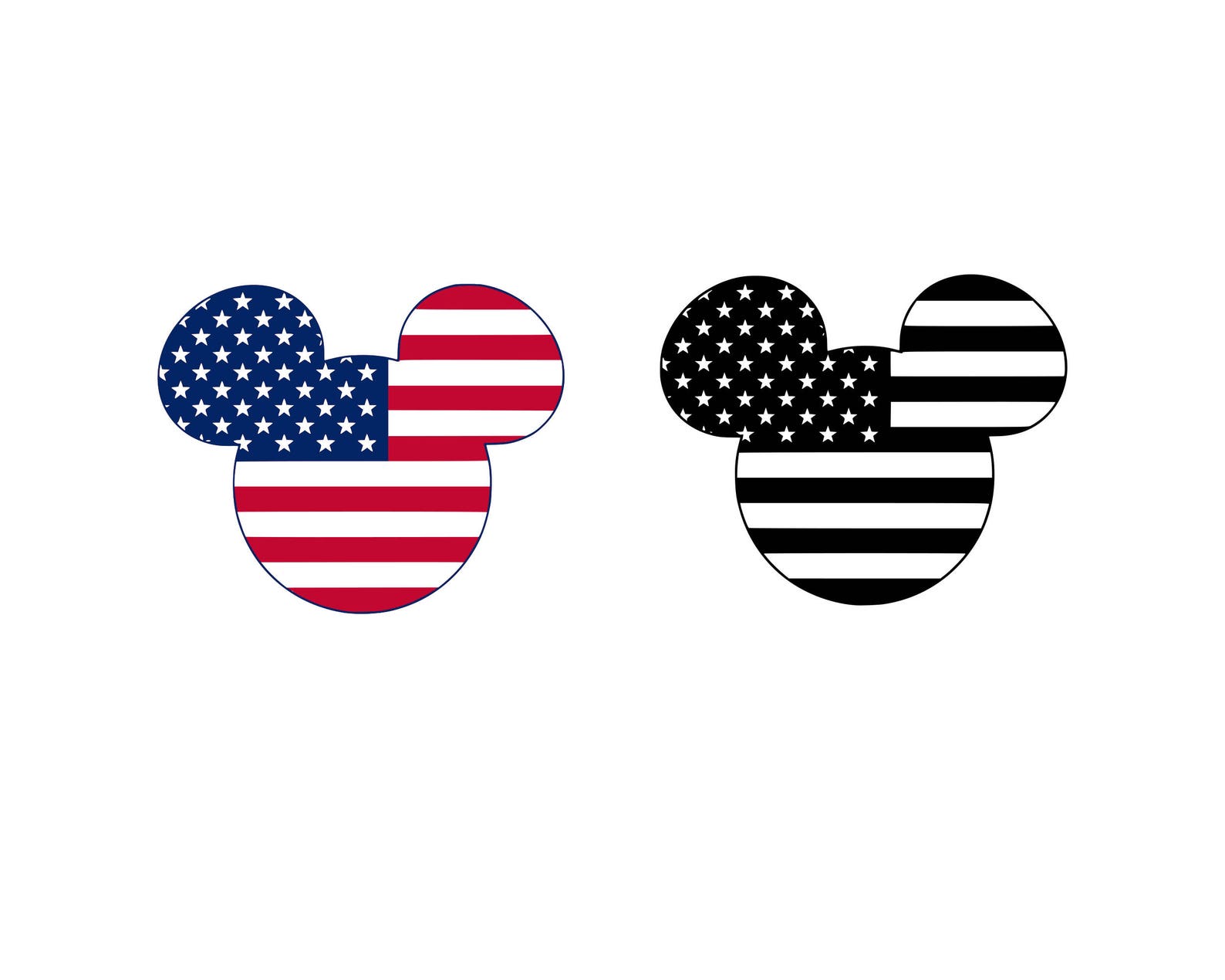 Mickey Mouse SVG American flag svg Mickey mouse head svg | Etsy