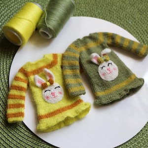 Robe tricotée pour poupée Blythe : tenue colorée pour Blythe