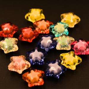 10 Star Beads, Craft Star Beads, Acrylic Star Beads, Jewelry Star Beads, Children Craft Star Beads, Kids Craft Star Beads, Bead in Bead star