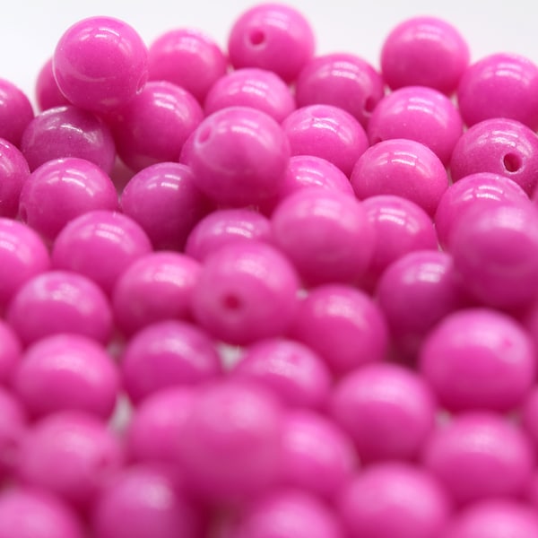 Mashan Jade Beads Magenta 8mm, Magenta Beads 8mm, Magenta Jade Beads 8mm, dark pink Mashan Jade beads 8mm, Gemstone Beads 8mm dark pink