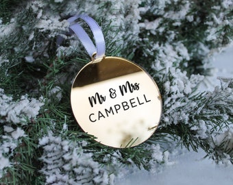 Christmas Ornaments , Personalised ornaments, Gold, Silver, Red, Acrylic, Bauble, Decoration, Xmas,