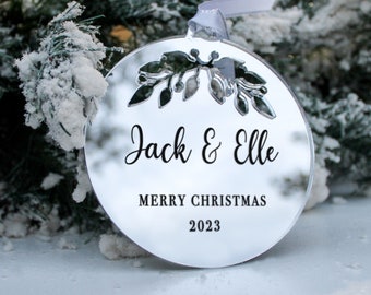 Christmas Ornaments , Personalised ornaments, Gold, Silver, Red, Acrylic, Bauble, Decoration, Xmas, Cut out