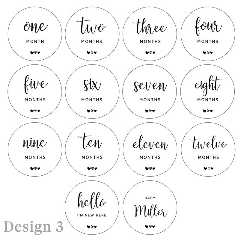 Baby Milestone Cards Set of 13, Age, Child, Gift, Newborn, Photo Prop, Instagram, Love Collection image 9