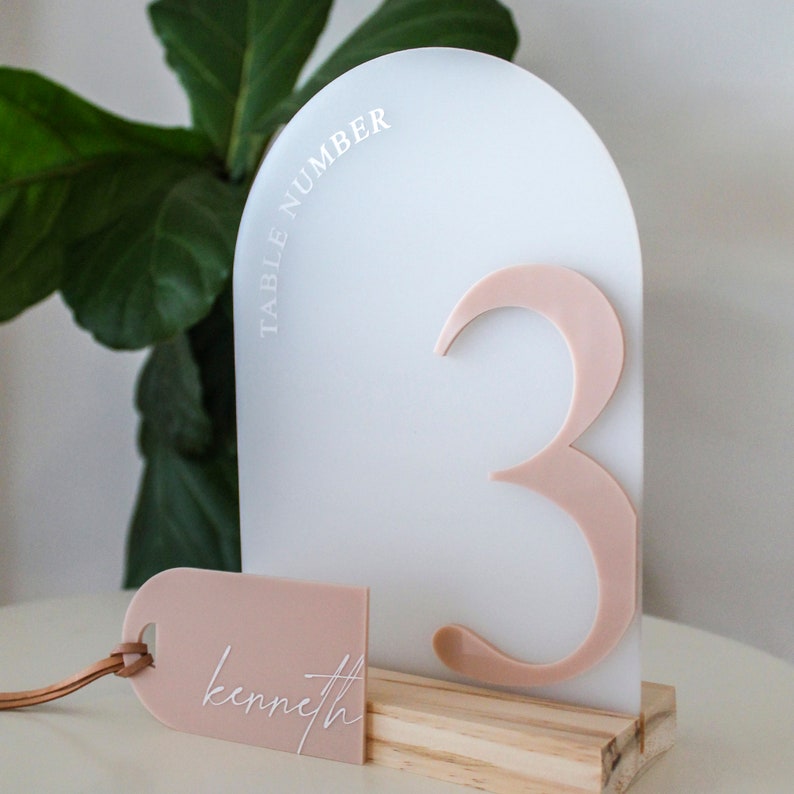 Arch Table Number Sign Frosted Acrylic Wedding Table Etsy