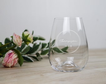 Personalised Stemless Wineglass, Glasswear, Wine Glass, Custom Wine Glass
