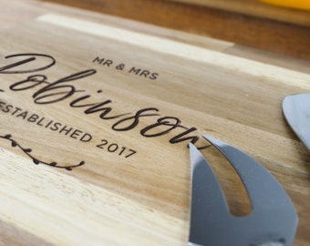 Hardwood Personalised Custom Cheese Board, Chopping Board, Serving Board, Wedding Gift, Anniversary Gift, Gift for couple, House warming