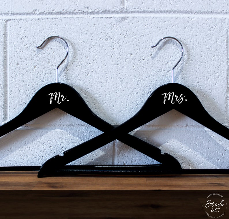 Personalised Black Coat Hanger Wooden clothes hanger Bridal Etsy