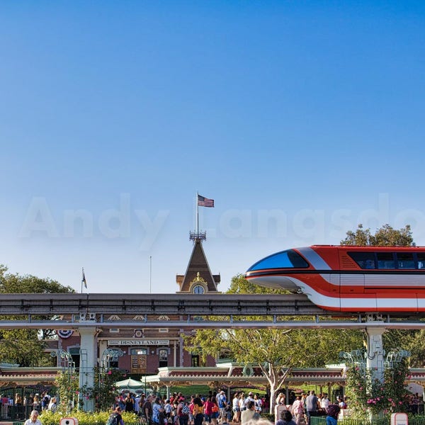 Disneyland - Monorail at Main Street Station - Digital Photo Download