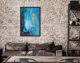 Soñando con el vestido turquesa / pintura original / abstracto / arte original / arte de lienzo / pieza hecha a mano / decoración del hogar / pintura acrílica