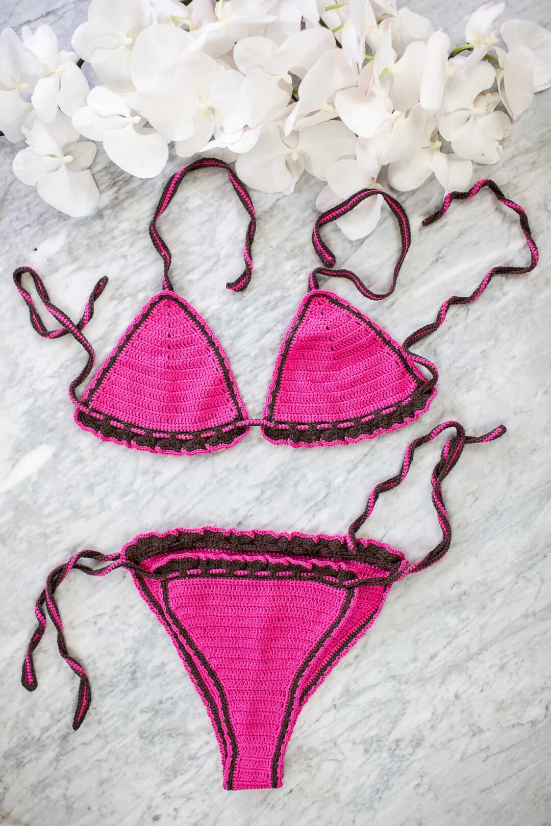 Unique Handmade Crochet Bikini Baby Pink Crochet Bikini Etsy
