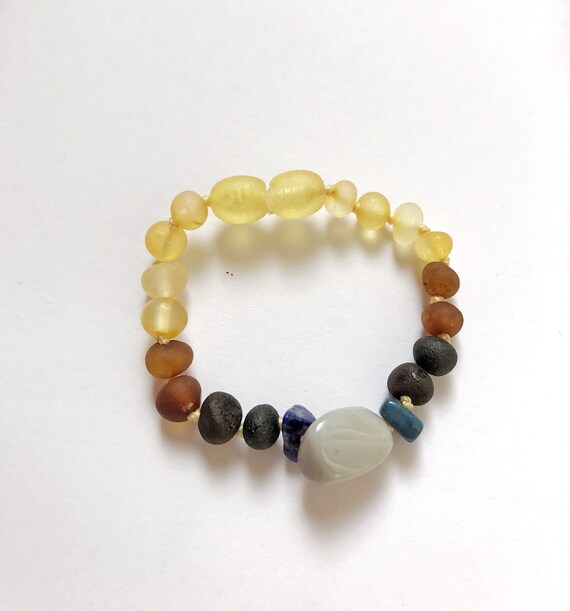 amber beads teething anklet