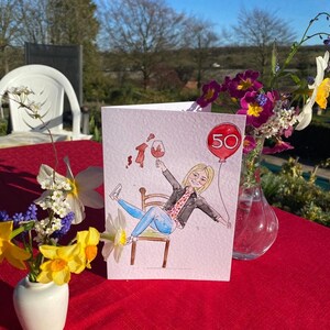Customised/Personalised Hand Drawn Watercolour & Ink Birthday Card Illustration For Family or Friend Birthday/Celebration/Friendaversary