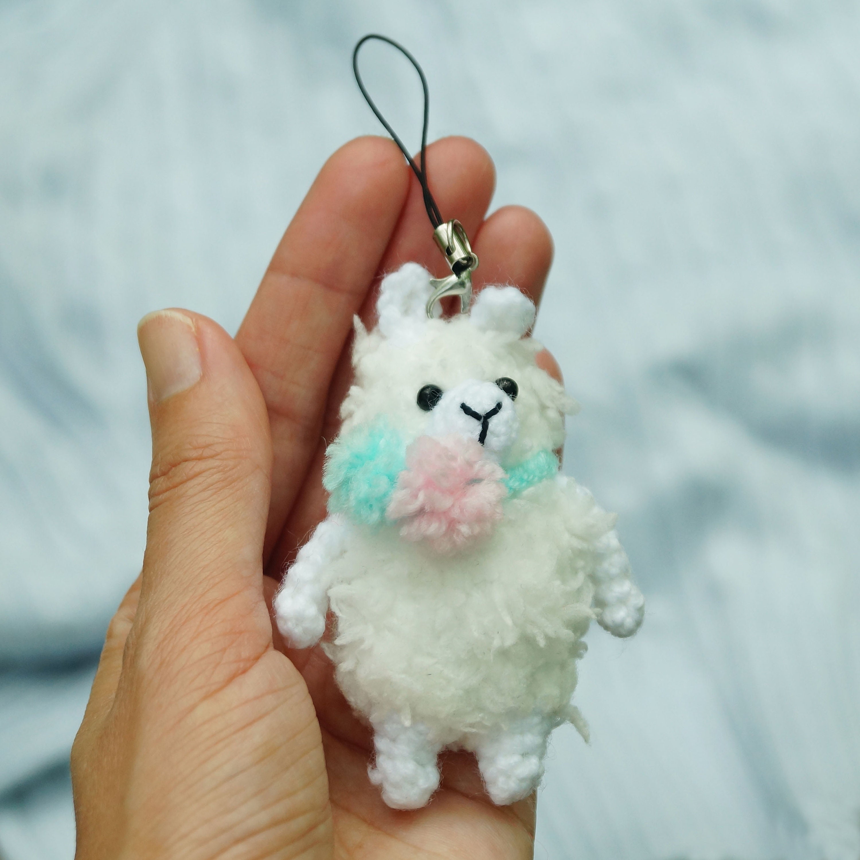 Keychain white llama llama toy small animals Etsy