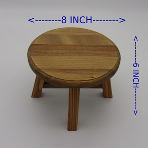 Free Returns,  Small 8 Inch Diameter Stained Plant Stand or Riser, Varied Stains Available
