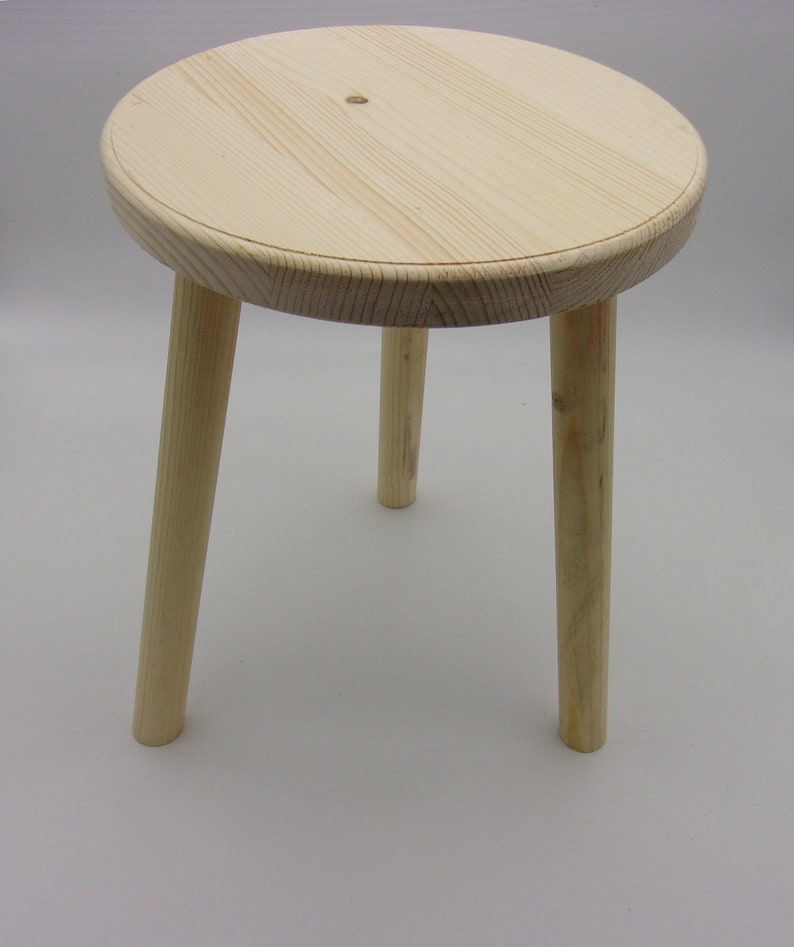 15 inches tall With 3 Legs Sanded and Ready to Paint or Stain Unfinished 11 inch Wood Plant Stand Stool FREE RETURNS Milking Stool