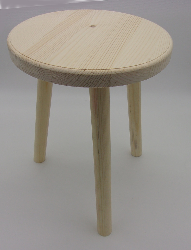 15 inches tall With 3 Legs Sanded and Ready to Paint or Stain Unfinished 11 inch Wood Plant Stand Stool FREE RETURNS Milking Stool