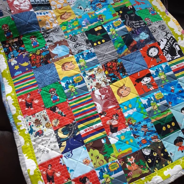 George & Mario Crib Quilt