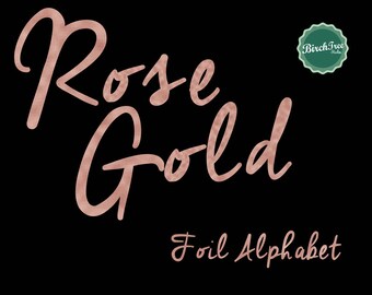 Rose Gold foil alphabet, rose gold sparkle letters, rose gold texture, rose gold foil font, instant download, transparent background