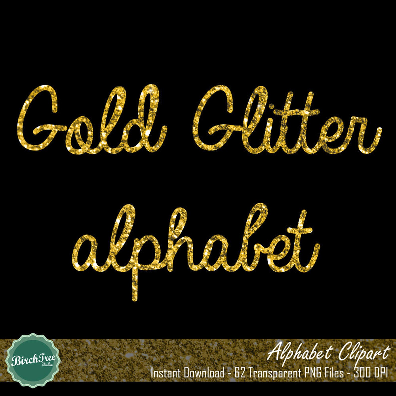 Gold Glitter Alphabet, Gold Sparkle Digital Letters, Gold Texture, Gold