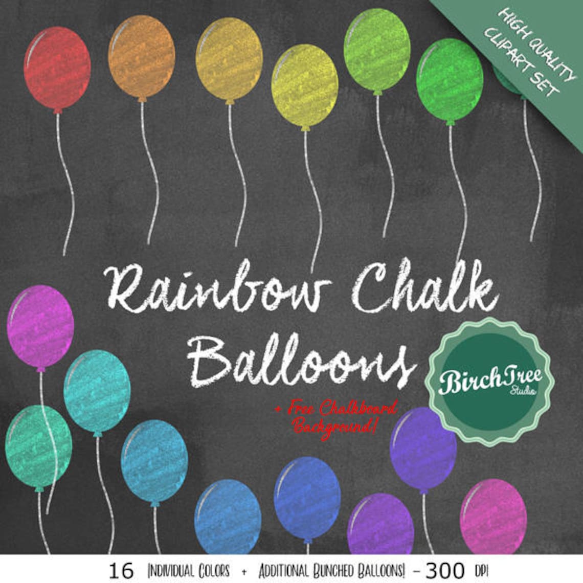 Chalkboard Clipart Balloons Chalkboard Balloons Chalk Etsy