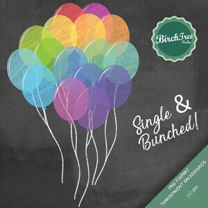 Chalkboard Clipart Balloons Chalkboard Balloons Chalk - Etsy