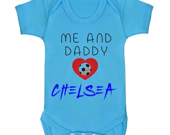 CHELSEA BABY TEAM FOOTBALL FAN BABYGROW BABY GROW ALL SIZES NEW