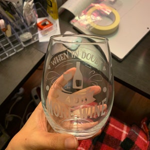 Personalized Etched Wine Glass