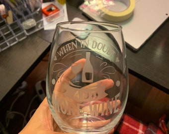 Personalized Etched Wine Glass