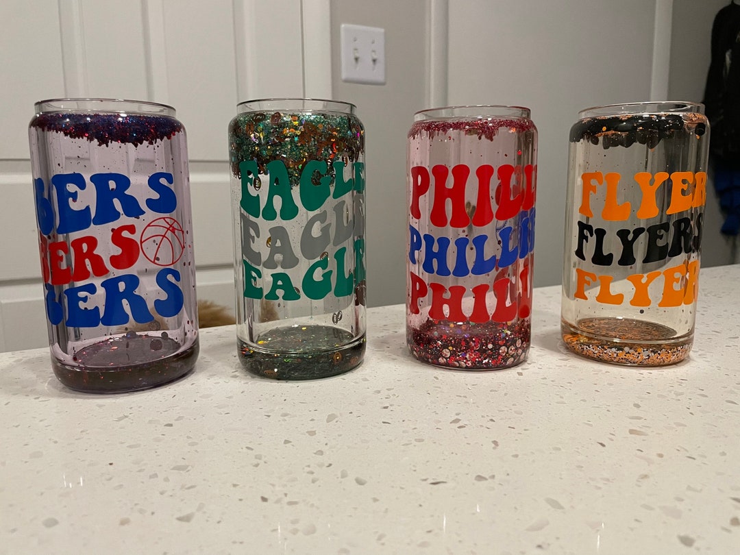 Sports Snow Globe Can Glass Set of 2 Etsy