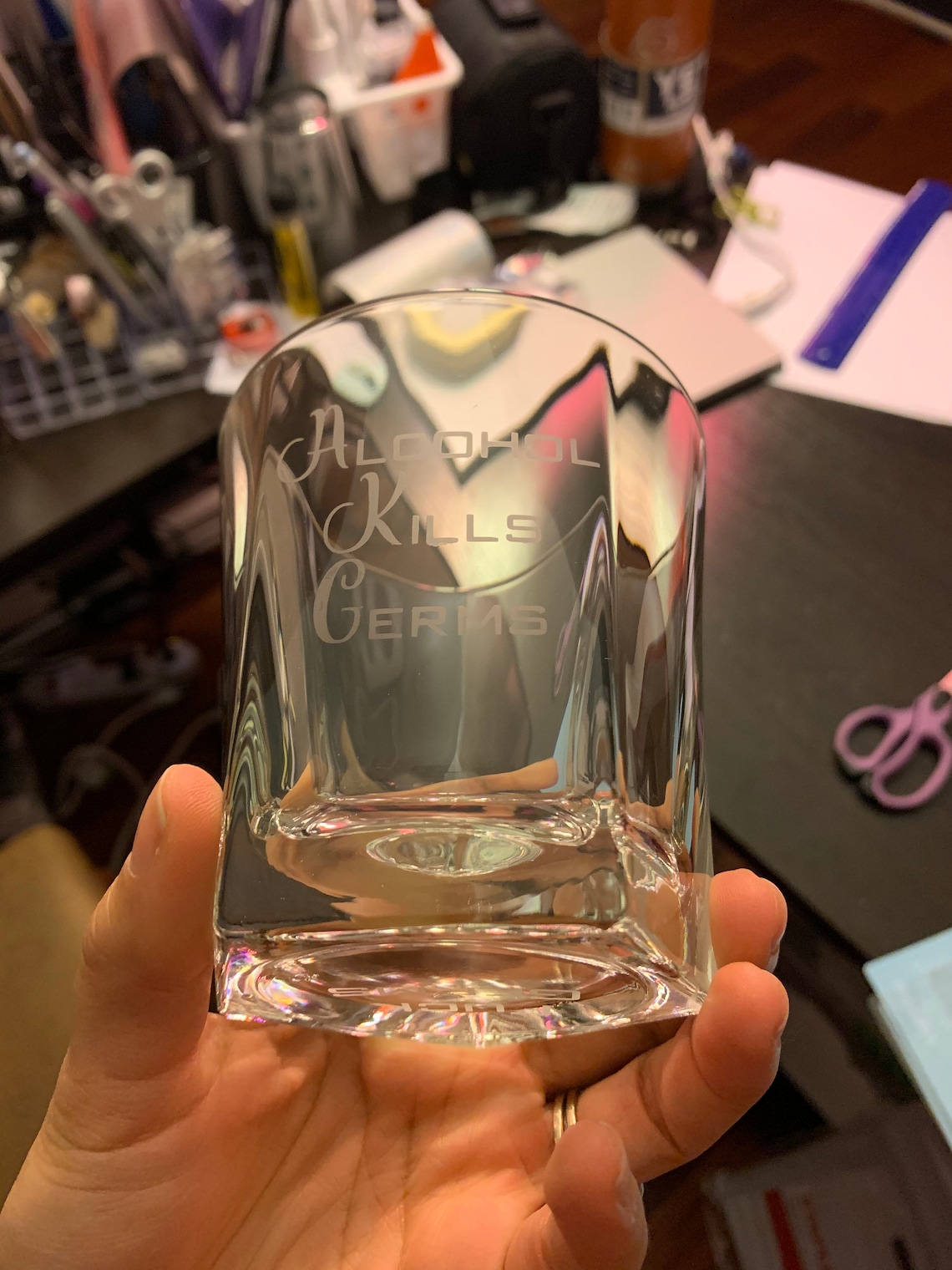 Etched Whiskey Glass Etsy