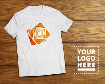 Download Free T-Shirt Mock-Up Template Fully Editable White Black Colored Wood Background PSD Template
