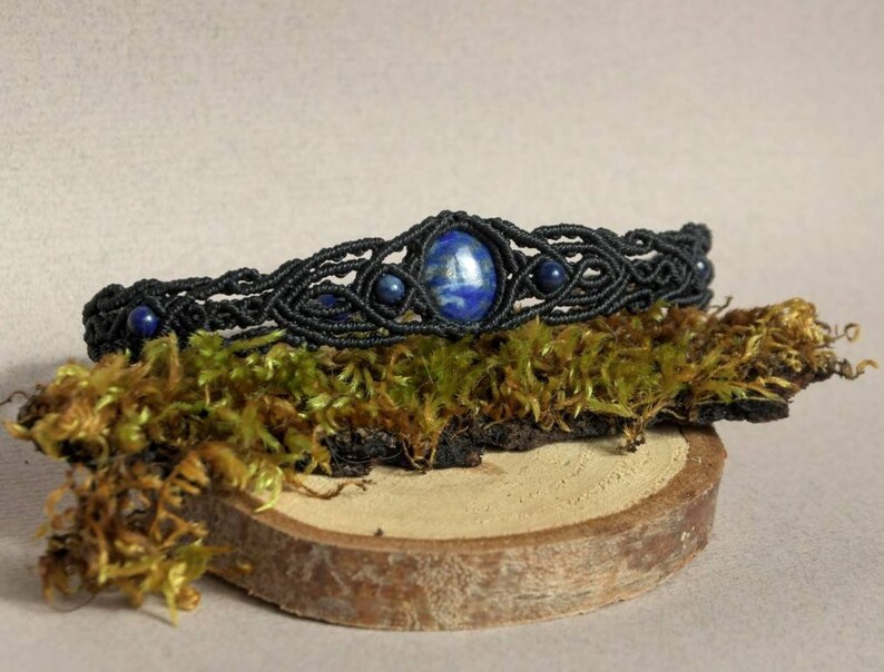 Bracelet with Lapis Lazuli Macram\u00e9 Boh\u00e9me Jewelry Lapis Lazuli Micro Macram\u00e9.